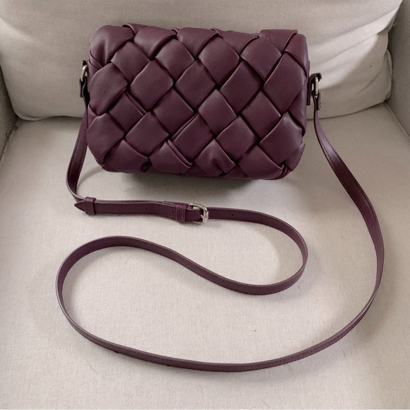 Bags Eggplant Purple Woven Padded Crossbody Bag Purse Poshmark